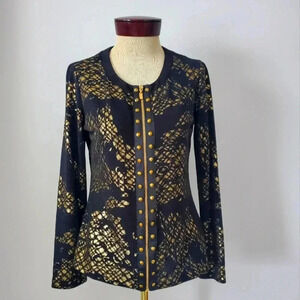 FRANK LYMAN black and gold lightweight jacket. Size 8